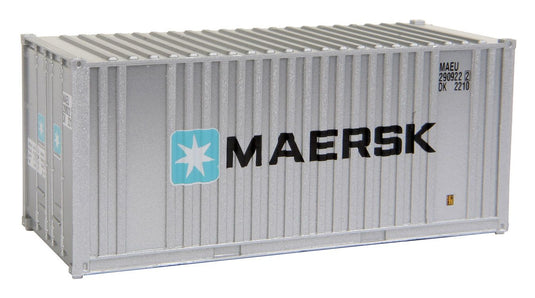 Walthers SceneMaster HO conteneur 20 pi à parois ondulées (panneau d'extrémité plat) – Maersk (949-8001)