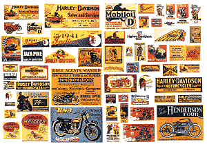 JL Innovative Vintage Signs/Posters - Motorcycles 1920s+ pkg(59)