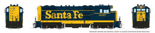Rapido Trains HO ATSF CF7 w/ Round Cab DCC & Sound: AT&SF - Yellow Pinstripe