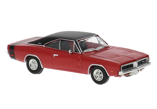 Brekina HO 1969 Dodge Charger - Rouge, Noir