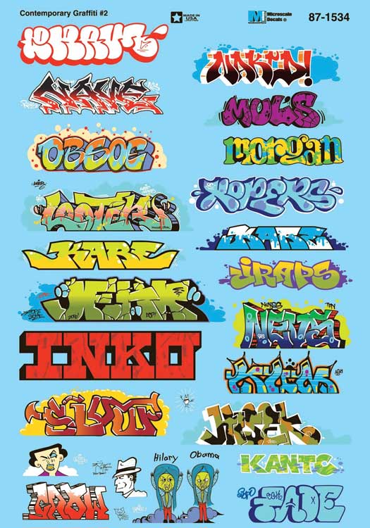 Microscale HO Décalques de graffitis – Contemporains (Série #2)