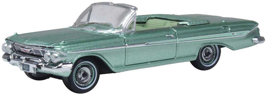 Oxford Diecast HO 1961 Chevy Impala Convertible - Arbor Green