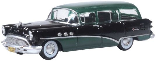 Oxford Diecast HO 1954 Buick Century Estate Station Wagon - Baffin Green, Carlsbad Black