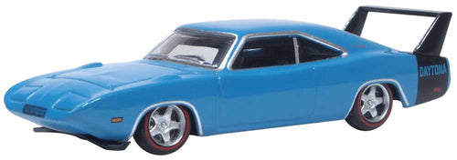 Oxford Diecast HO 1969 Dodge Charger Daytona - Bright Blue, Black
