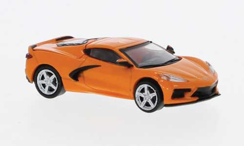 Brekina HO 2020 Chevrolet Corvette (C8) Stingray - Orange / Black