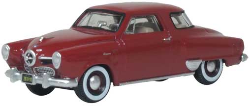 Oxford Diecast HO 1950 Studebaker Champion Starlight Coupe - Comanche Red