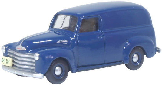 Oxford Diecast HO 1950 Chevrolet 3100 Cargo Van - Mariner Blue