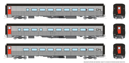 Rapido Trains HO – Train Tempo Hawker Siddeley, ensemble de 3 voitures, Canadien National