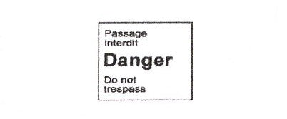 Signalisation C&G HO CN Danger (Bilingue)