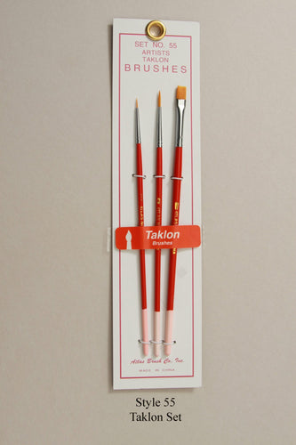 Atlas Brush Golden Taklon Style 55 Assortment (3)