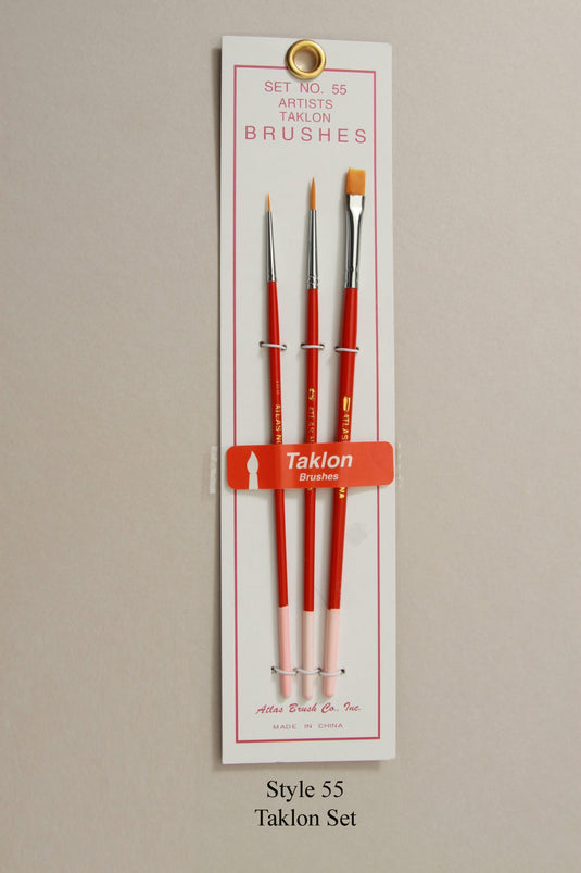 Atlas Brush Golden Taklon Style 55 Assortment (3)