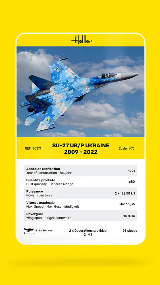 Load image into Gallery viewer, Heller 1/72 SU-27 UB/P Ukraine
