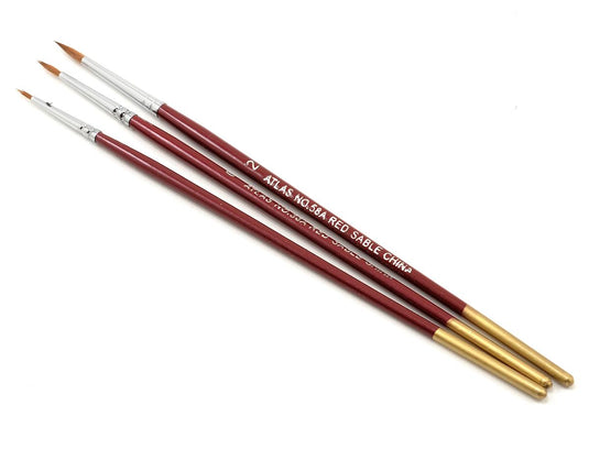 Assortiment de 3 pinceaux en martre rouge Atlas Brush 58A