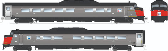 Rapido Trains HO – Ensemble de 2 autorails Budd Roger Williams Amtrak Phase I, voitures 27 et 28