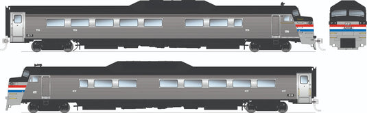 Rapido Trains HO – Ensemble de 2 autorails Budd Roger Williams Amtrak Phase III, voitures 27 et 28