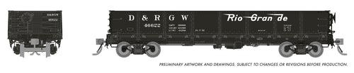 Rapido Trains HO Drop Bottom Gondola - Denver & Rio Grande Western - D&RGW