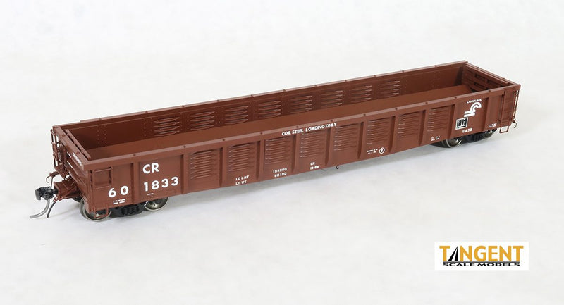 Load image into Gallery viewer, Tangent Scale Models HO Conrail (CR) “1988 G43B Coil Svc.” Gondola With Coil Racks (Coils Not Included)
