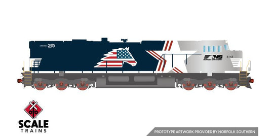 ScaleTrains Rivet Counter HO – GE ES44AC Norfolk Southern America 250 Patriot Horsehead nº 8143