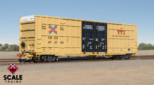 ScaleTrains Rivet Counter HO Trinity 60' 7500 8' Double-Plug-Door High-Cube Boxcar - TTX