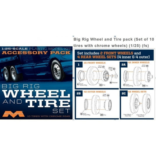 Moebius 1/25 Big Rig Wheel and Tire Set – Modèle B.T.