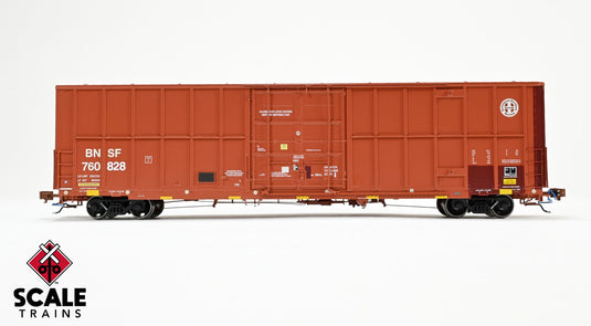 ScaleTrains Rivet Counter HO Trinity 60' 7500 8' Double-Plug-Door High-Cube Boxcar - BNSF (Patched)