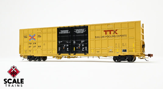ScaleTrains Rivet Counter HO Trinity 60' 7500 8' Double-Plug-Door High-Cube Boxcar - TTX