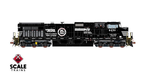 ScaleTrains Rivet Counter HO GE DASH 9-44CW w/DCC & Sound - Norfolk Southern/Operation Lifesaver