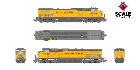 ScaleTrains Rivet Counter HO GE DASH 9-44CW w/DCC & Sound - Union Pacific #9748 Winged Nose Logo/Red Sill Stripe