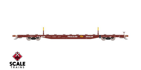 ScaleTrains Rivet Counter HO Scale BSC F68BH Finger Rack Flatcar, Trailer Train/Oxide Red/As Delivered/TTJX