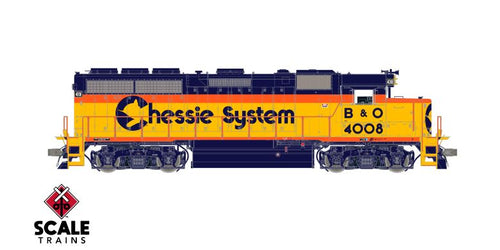 ScaleTrains Rivet Counter HO EMD GP40 Phase III w/DCC & Sound - Chessie System/B&O