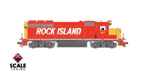 ScaleTrains Rivet Counter HO EMD GP40 Phase Ia3 w/DCC & Sound - Rock Island/Red & Yellow