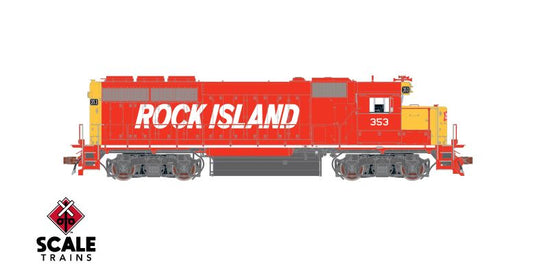 ScaleTrains Rivet Counter HO EMD GP40 Phase Ia3 w/DCC & Sound - Rock Island/Red & Yellow