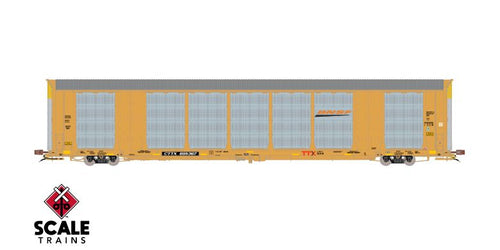 ScaleTrains Rivet Counter HO Scale Gunderson Multi-Max Autorack, BNSF/Yellow/CTTX