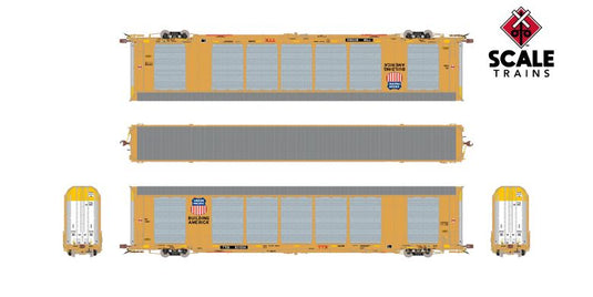 ScaleTrains Rivet Counter HO Scale Gunderson Multi-Max Autorack, Union Pacific/TTGX Yellow/Large Panel Perforations/Globehopper Tracker/TTGX