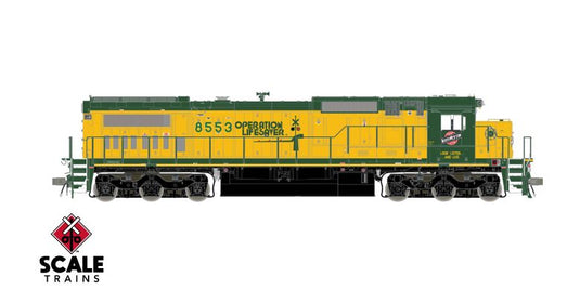 ScaleTrains Rivet Counter HO – Locomotive GE Dash 8-40C DCC et son – Chicago and North Western (Operation Lifesaver)