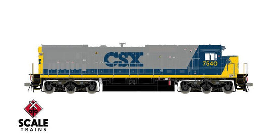 ScaleTrains Rivet Counter HO – Locomotive GE Dash 8-40C DCC et son – CSX (YN2, toit de cabine bleu)