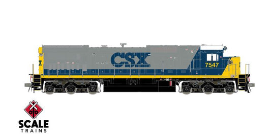 ScaleTrains Rivet Counter HO – Locomotive GE Dash 8-40C DCC et son – CSX (YN2, toit de cabine blanc)