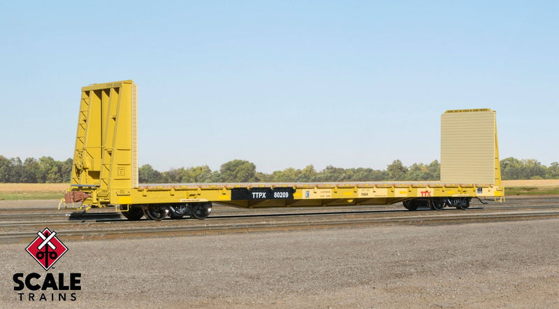 Load image into Gallery viewer, ScaleTrains Rivet Counter HO Scale F68AH Bulkhead Flat Car - TTPX #80209
