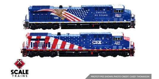 ScaleTrains Rivet Counter HO – Ensemble commémoratif America's 250th CSX, 2 CM44AH