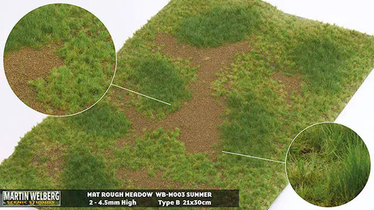 Martin Welberg – Tapis de prairie sauvage (Rough Meadow) – Été – type B (Summer) / Herbe seule (Grass) (440-M003)