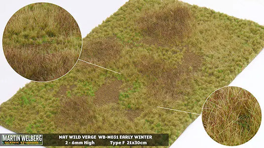 Martin Welberg – Tapis de bordure sauvage (Wild Verge) – Début d'hiver – type F (Early Winter) / Herbe seule (Grass) (440-M031)