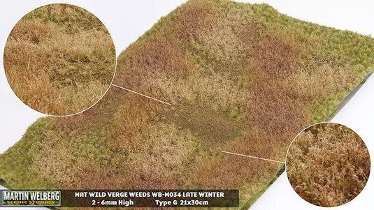 Martin Welberg – Tapis de bordure sauvage (Wild Verge) – Fin d'hiver – type G (Late Winter) / Avec mauvaises herbes (Weeds) (440-M034)