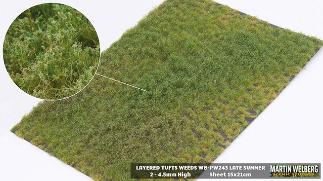 Chargez l'image dans la visionneuse de la galerie, Martin Welberg – Touffes d'herbe étagées avec mauvaises herbes (Layered Tufts with Weeds) – 2-4,5 mm / Fin d'été (Late Summer) (440-PW243)
