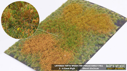 Martin Welberg – Touffes d'herbe étagées avec mauvaises herbes (Layered Tufts with Weeds) – 2-4,5 mm / Début d'automne (Early Fall) (440-PW245)