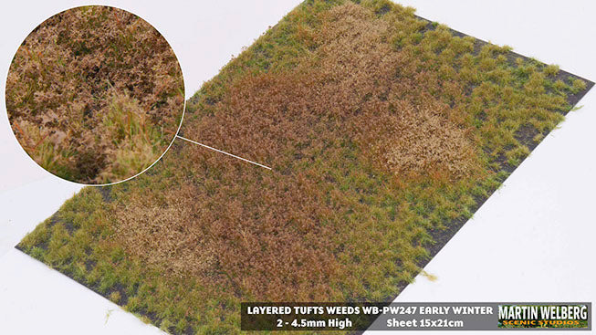 Chargez l'image dans la visionneuse de la galerie, Martin Welberg – Touffes d'herbe étagées avec mauvaises herbes (Layered Tufts with Weeds) – 2-4,5 mm / Début d'hiver (Early Winter) (440-PW247)
