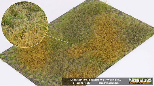 Martin Welberg – Touffes d'herbe étagées avec mauvaises herbes (Layered Tufts with Weeds) – 2-6 mm / Automne (Fall) (440-PW264)