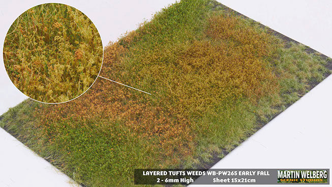 Chargez l'image dans la visionneuse de la galerie, Martin Welberg – Touffes d'herbe étagées avec mauvaises herbes (Layered Tufts with Weeds) – 2-6 mm / Début d'automne (Early Fall) (440-PW265)
