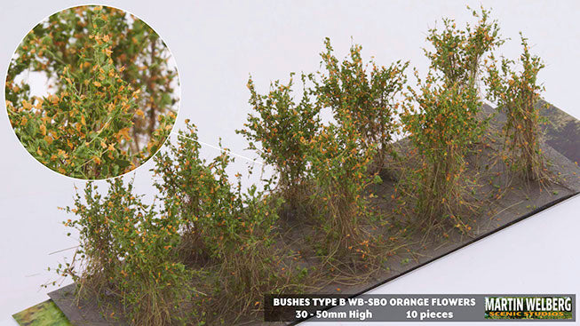 Load image into Gallery viewer, Martin Welberg – Buissons (Bushes) – Type B / Fleurs orange (Orange Flowers) (440-SBO)

